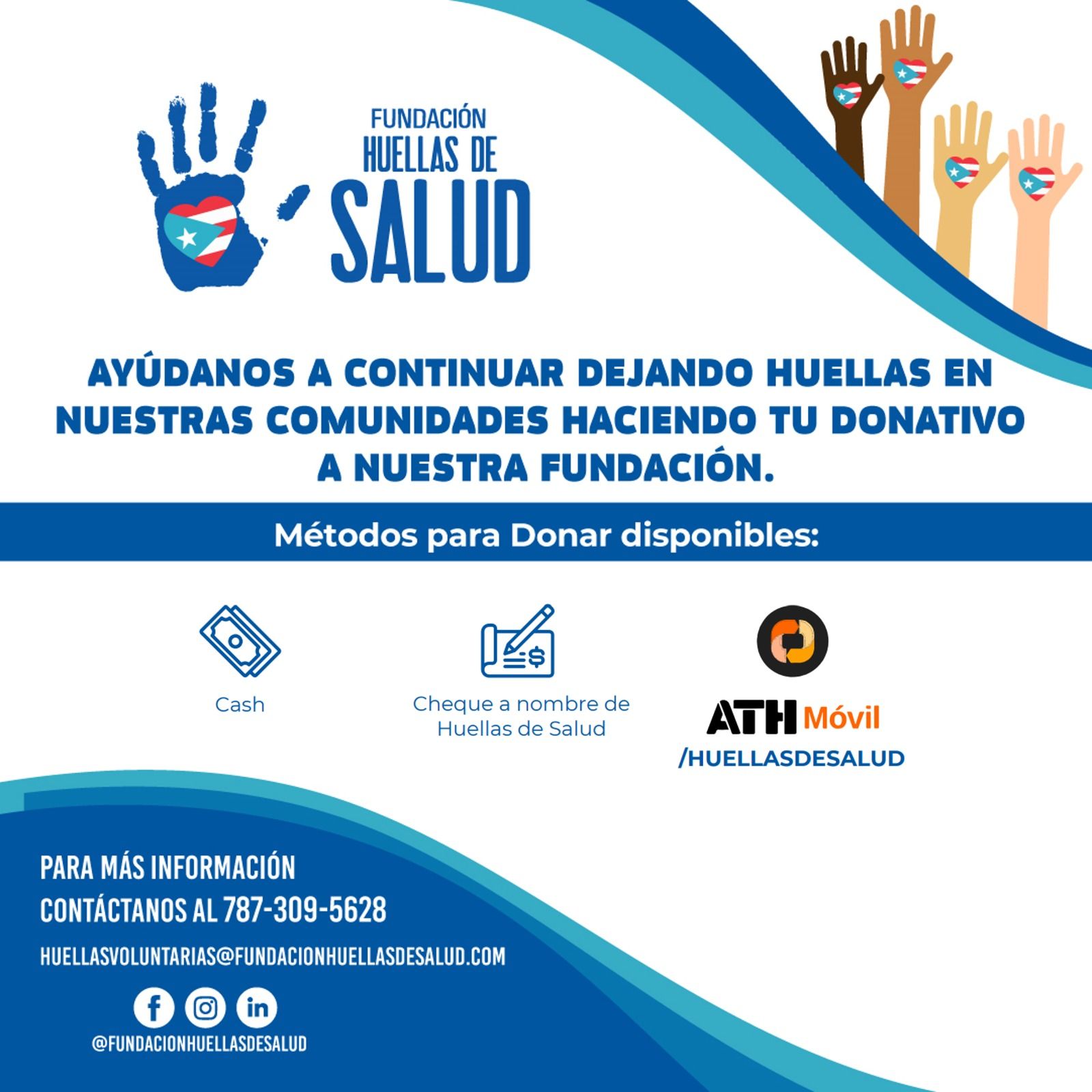 Formas de donar a Fundación Huellas de Salud
